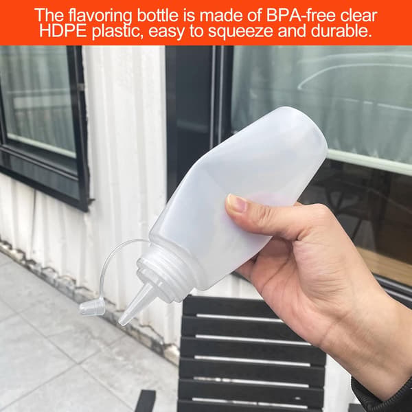 Squeezeflaskor - 5 stycken - Transparenta garneringsflaskor - doseringsflaskor - såsflaskor - 250 ml - för garnering, sås eller smet -