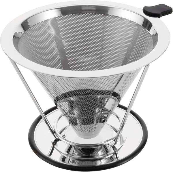 Återanvändbart kaffefilter - Rostfritt stål - 2-i-1 - Kaffe-dripper - Barista - Espresso - Filterkaffe - Häll över - Långsamt kaffe Ma