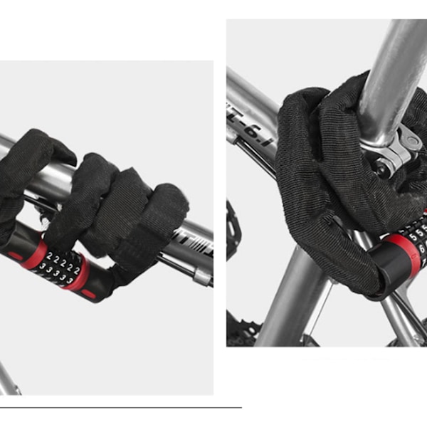 Rött cykelkedjelås