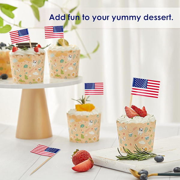 200 st Tandpetare Flaggor Tårta Toppers, 100 Blandade Länder Cocktail Stick Flagga för Sandwich Mat Cupcake Toppers Servis VM