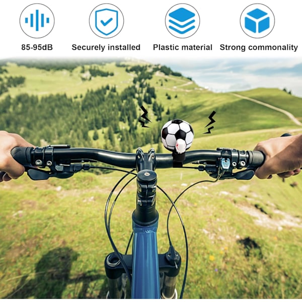 2 stycken cykelklocka fotboll cykelklocka barncykelklocka cykelklocka cykelklocka, klockan ljudet är klart och högt, för de flesta cyklar