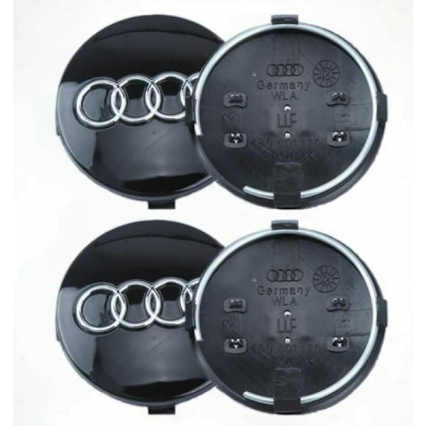 4 st för Audi bil Ytterdiameter 69mm Navkapslar, Kompatibel med A4, A4L, A6L