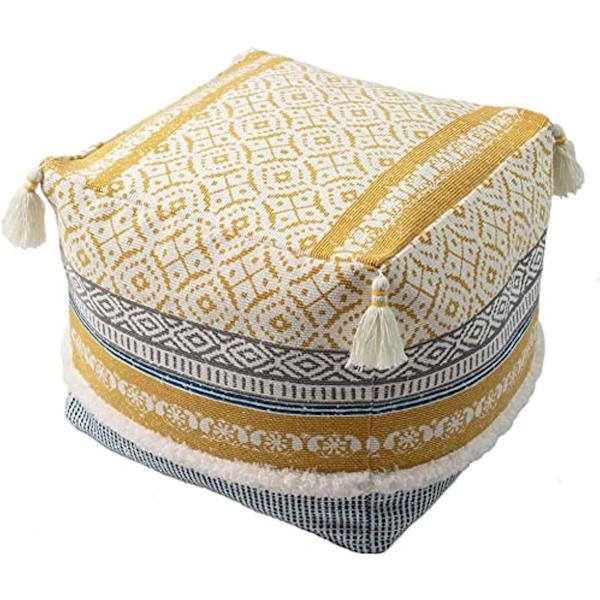 (Gul) 1 st 18\" x 18\" x 16\" Bohemisk Tuftad Dekorativ Lanthus Pouf Stolöverdrag med Stor