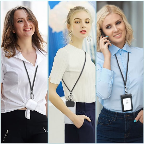 Mobiltelefon - kedja - Axel-/halsrem - 2 stycken - rep - Hänge - Axelväska - Transparent fodralrep - Innehåller inte