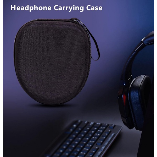 (Svart) Hörlursväska Bärväska för de flesta märken/Bluetooth/HIFI/Trådbundna hörlurar/Spelheadset (Endast väska)