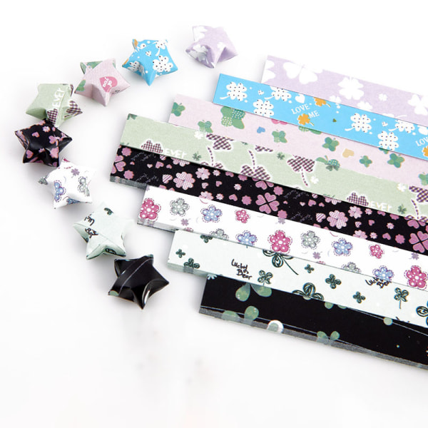 Moon Starry Sky Pentagram Origami Stars Paper och Bright Starry S