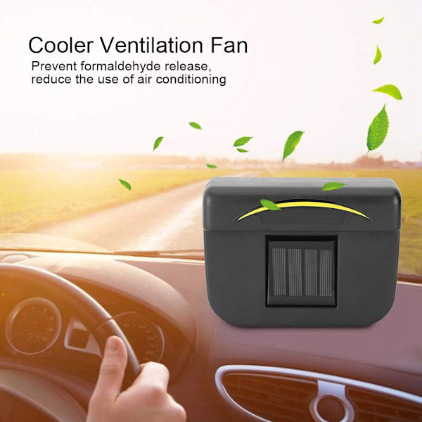 Solpanelfläkt för bil, Solcellsfläkt för bil, Solcellsdriven bilfläkt för kylning och ventilation, Bilfläkt för luftutlopp och värmeavledning, Enkel att installera