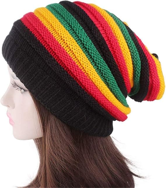 Mössa vintermössa - klassisk stickad mössa - Rasta mössa - Stickad mössa - Mössa - Vintermössa - Jamaicansk rastamössa - Regge - Hårtillbehör