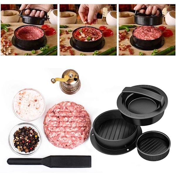 Hamburgerpress Högkvalitativ köttpress för att enkelt forma hamburgare perfekta biffar för grill, biff, bacon,