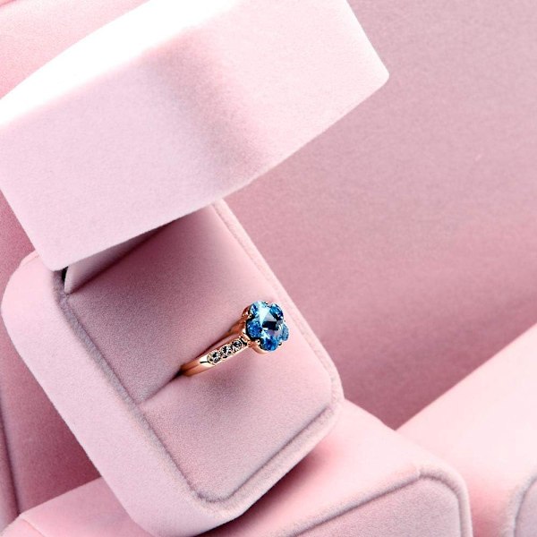 (Ringask) 1 stycke rosa sammetspresentask smyckesförvaringsask presentask smyckesask