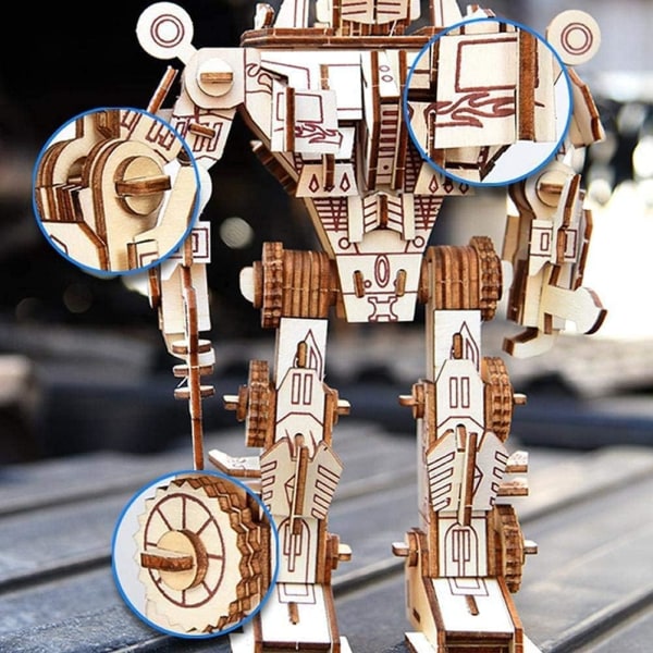 3D träpussel Robotmodell träpussel för barn och vuxna