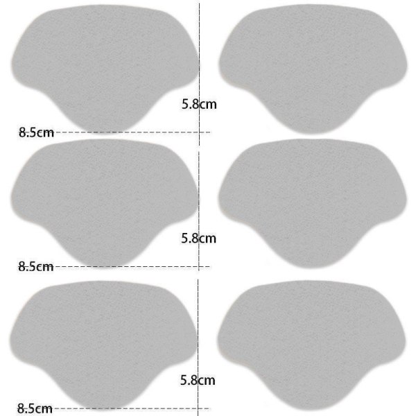Grå, 6-pack hälskydd/skoreparationslapp 1 storlek