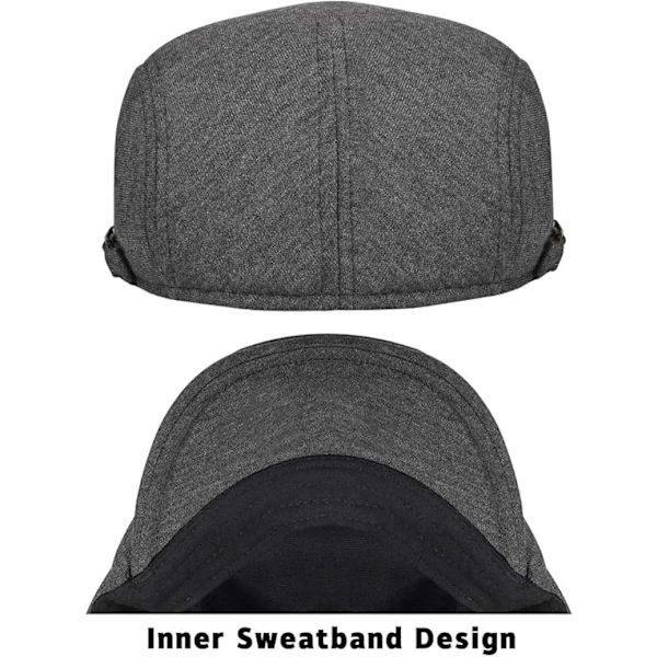 Grå Justerbar Flat Top Retro Basker Artistisk Casual Hatt