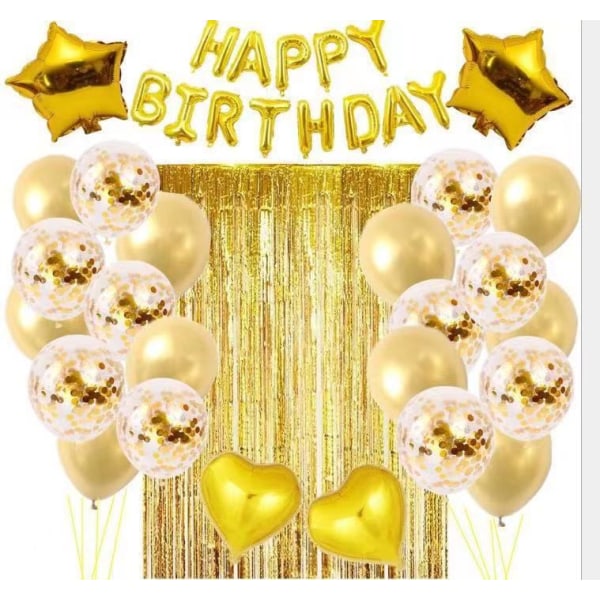 Guld, Ballong födelsedag dekoration ballonger, ballonger glitter, deco