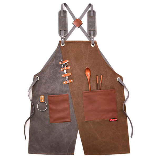 Förkläde - Hobbyförkläde - DIY-förkläde - Canvas - Snickarförkläde - Arbetsförkläde - Multifunktionellt förkläde - Slitstarkt