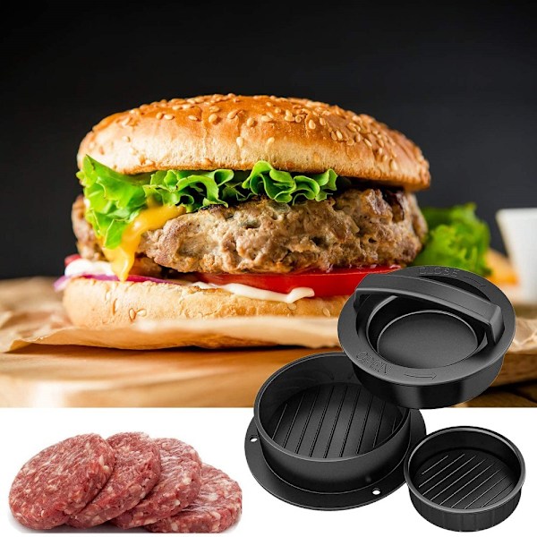 Hamburgerpress Högkvalitativ köttpress för att enkelt forma hamburgare perfekta biffar för grill, biff, bacon,