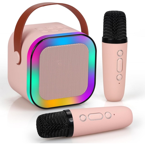 Karaokemaskin för vuxna och barn 2 trådlösa mikrofoner Portab
