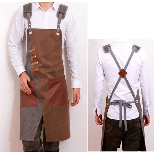 Förkläde - Hobbyförkläde - DIY-förkläde - Canvas - Snickarförkläde - Arbetsförkläde - Multifunktionellt förkläde - Slitstarkt