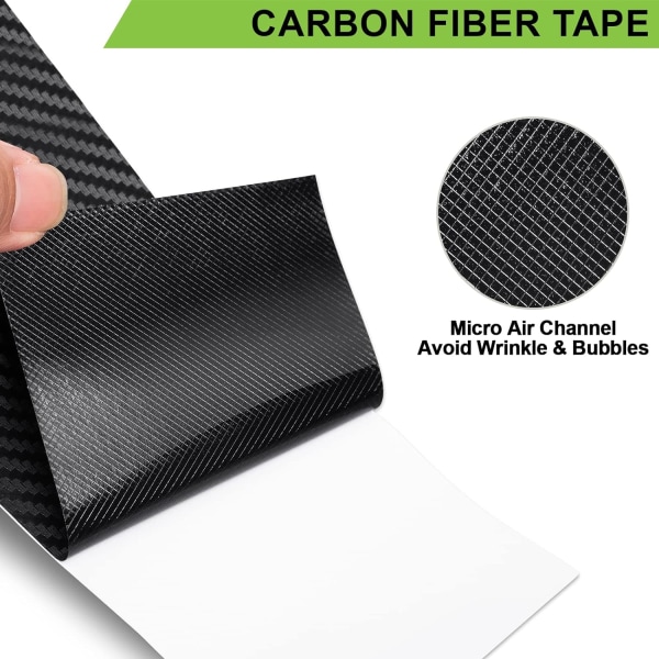 Carbon Fiber Tape Roll Air-Release Vinyl Strip Chrome 3D Carbon F