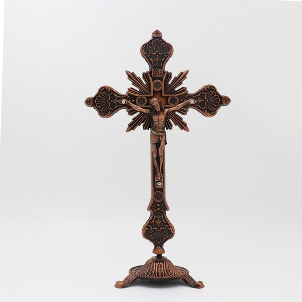 Religiösa gåvor Jesus Kristus på korset Staty bordsskiva krucifix