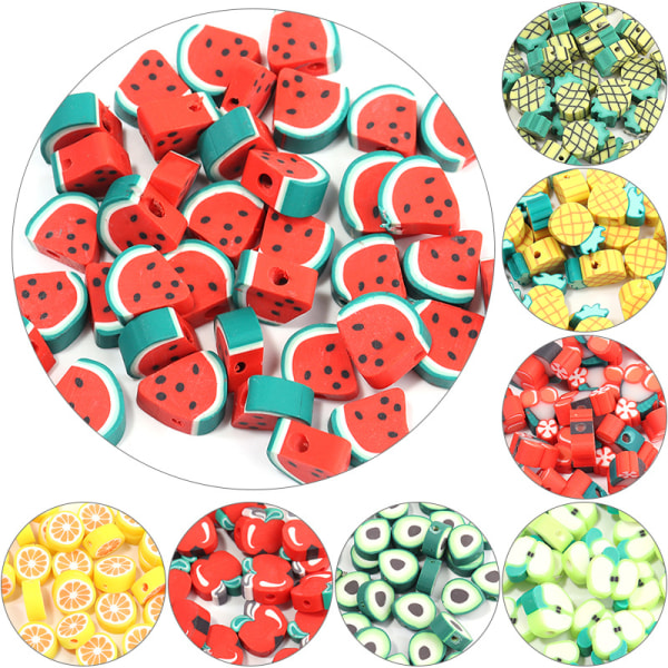 150 st handgjorda frukttema Polymer Clay Beads Lösa pärlor för J