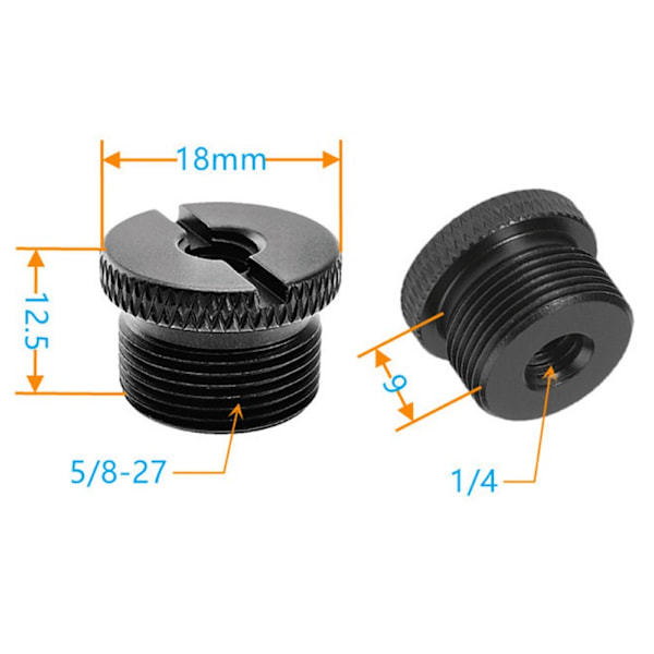 2 st Mikrofonstativadapter 1/4 Hona till 5/8 Hane Skruvtrådsadapter Stativskruvadapter för Kamera Monitor Mikrofonstativ