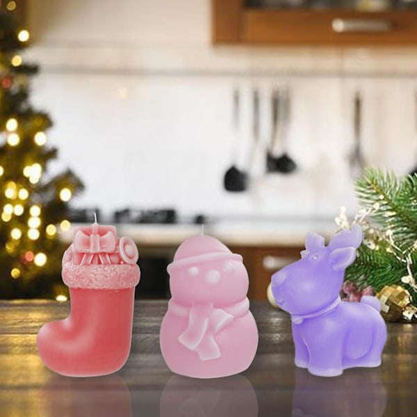 1 stycke (jultomte) 3D silikonljusform - jul c