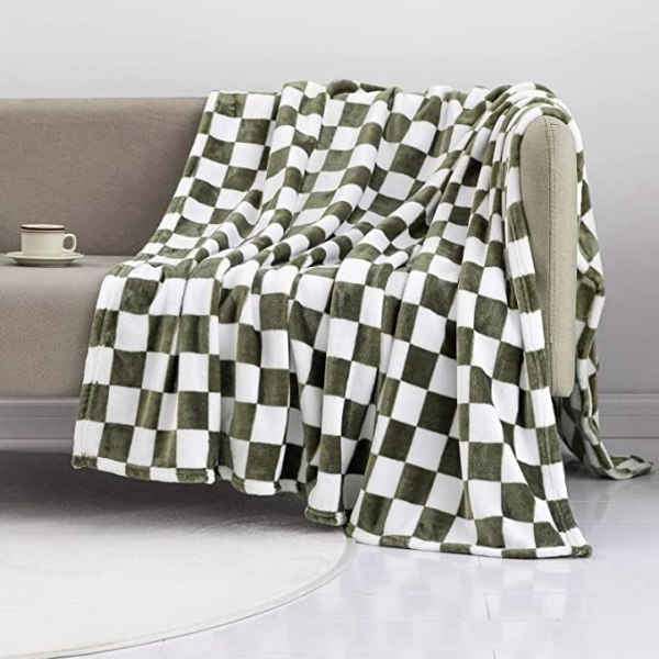Grön mjuk filt Flanell soffa filt mjuk (70x100 cm)