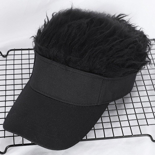 Herrar Novelty Spiked Hair Visor Sol Roliga Golf Hattar Falsk Peruk Topp Justerbar Baseballkepsar - Svart