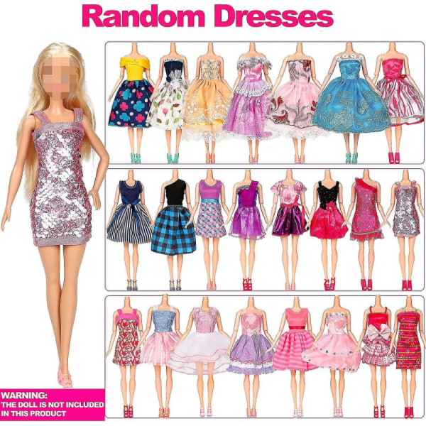 50st/ set Barbie Doll Klänningar Skor Smycken Kläder Tillbehör Dress Up Game För 30 cm docka