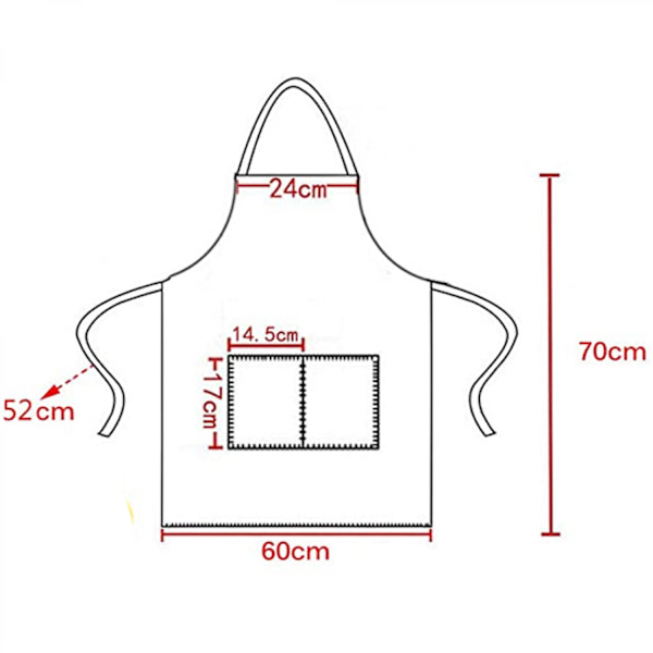 Rött förkläde, 60*70cm