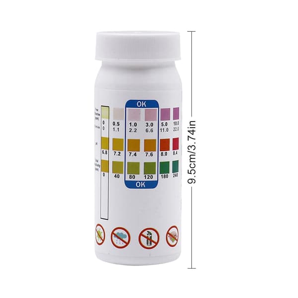Pool Test Strips - 100 st - Pool Tester för pH och klor och alkalinitet - Poolunderhåll - 3 i 1 Pool Test Strips - Wate