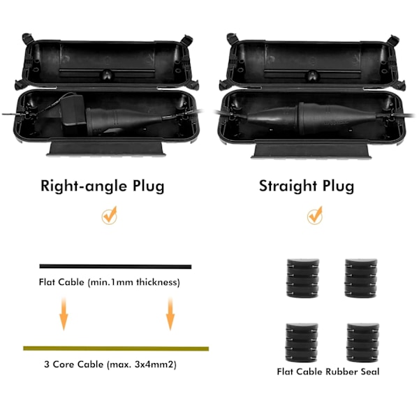 Vattentät utomhusanslutningsbox IP44 (29x11x7,5 cm), vädertät förlängningssladdsskydd, säkerhetsförseglat hölje för skydd