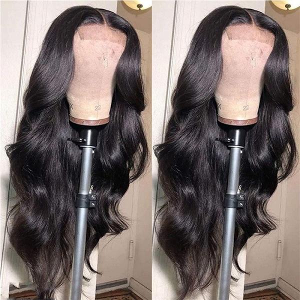 Lace Front Peruk Mänskligt Hår Förblekt Knytknut Rem Baby Hår Limfri Brun