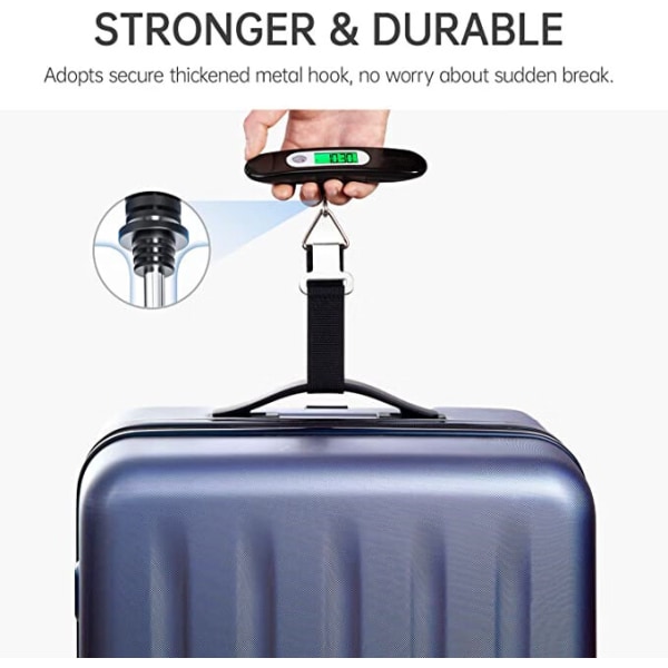 (Svart) Elektronisk Bagagevåg Bärbar Våg Digital Luggage S