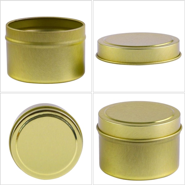 Metalliska ljustillverkningsbehållare - Tomma ljusburkar - med lock - 12-pack - 2 oz - Minilagringsburkar - DIY-ljustillverkning - För A