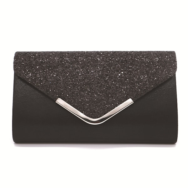 (Svart)Clutch - för kvinnor - axelväska - glitter - aftonväska - glitter silver - damväskor - aftonväska för kvinnor - Gli