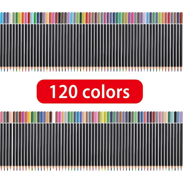 120 Färgpennor i Zip-Up-Set Perfekt för Ritning, Skissning, Skuggning & Färgläggning, Levande Färgpennor för Vuxna & Proffs