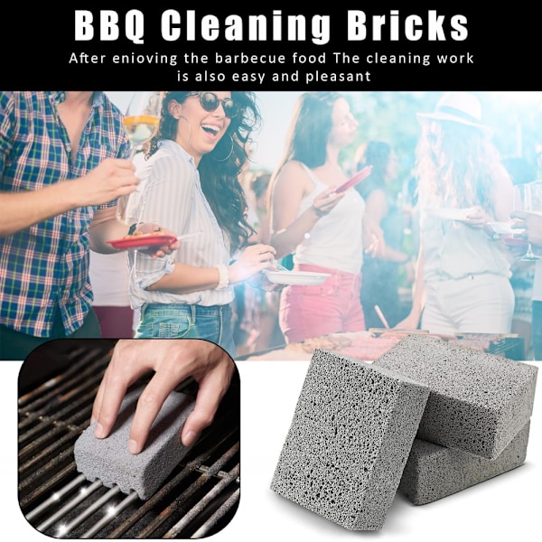 4 st Grillstenar i Pumice, Grillrengöringsstenar, BBQ Pumice Griddle Grillrengöringssten
