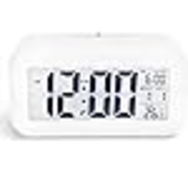 Vit digital väckarklocka med LED-display