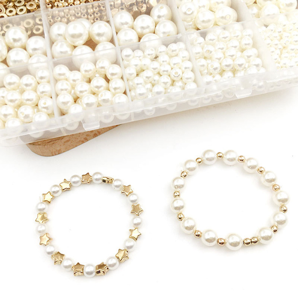 720 imitationspärlor set för DIY armband