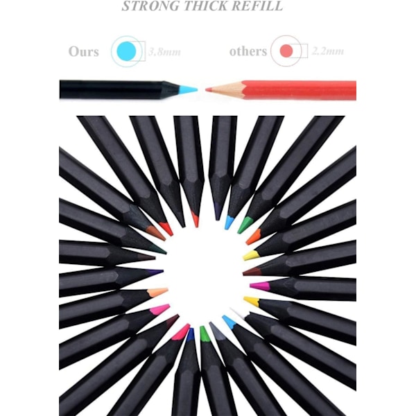 Färgpennor, 24 Färgpennor för Barn, Perfekt för Vuxna Färgläggning, Mandala, Skolmaterial, Levande Färg, Förspetsade