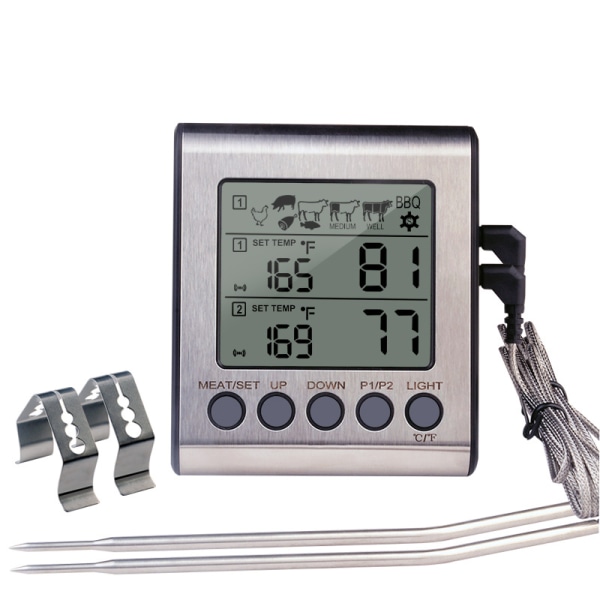 Ugnstermometer Digital kökstermometer med 2 temperaturer P