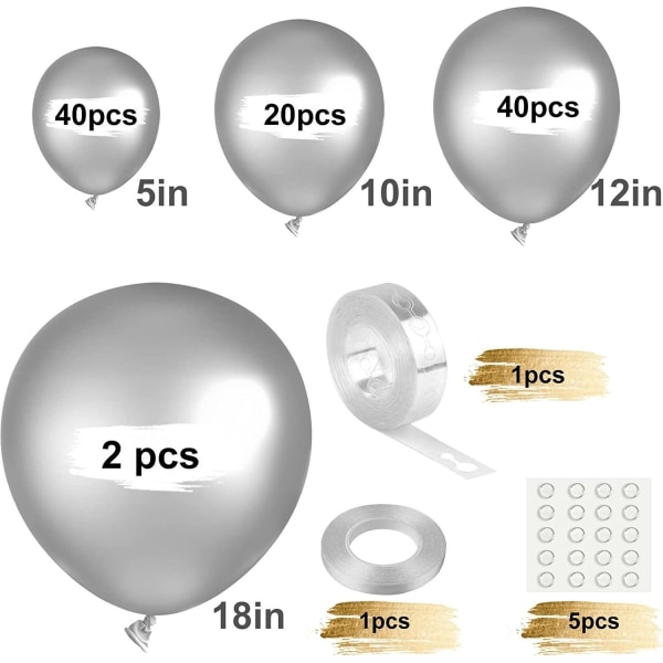 Silverballonger 102 st ballonger