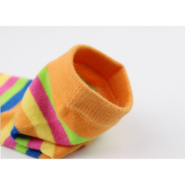 4 par Full Finger Toe Socks Bomullssockor Toe Separated Socks Rainbow Stripe Socks för kvinnor flickor