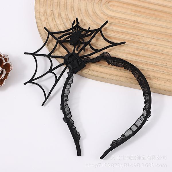Svart Halloween Spindelnät Hårband Cosplay Maskerad Spindel Hårband