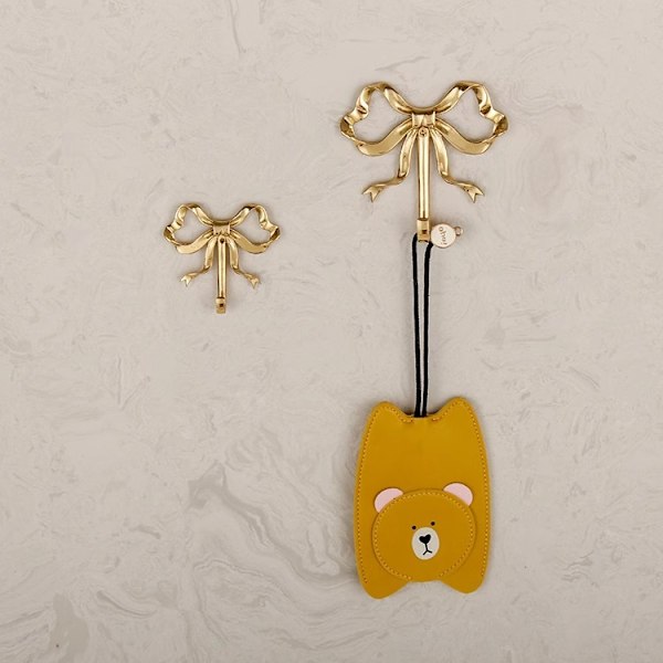 (9,5X 10,3 CM, guld) Heminredning Hängare båge mässing krok väggkrok handdukskrok