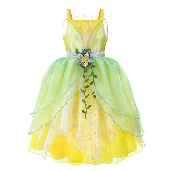 (Höjd 110CM) 1 stycke Halloween lyxig prinsessaklänning liten flicka klänning barnfestdräkt