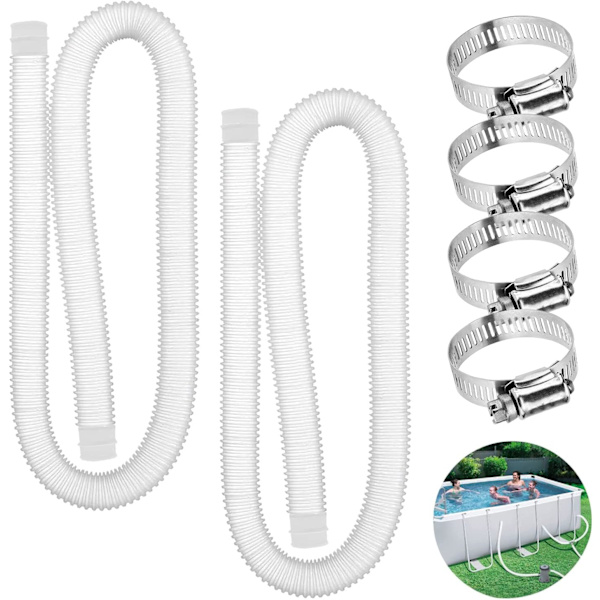 2 stycken - Flexibel poolslang - flexibel poolslang - 32MM - 1M lång - filterslang - ersättningsslang - Slang för simbassäng - s