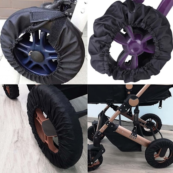 4 st Baby Hjulskydd för Barnvagn Hjulskydd Rullstolsöverdrag Vattentäta Smutsavvisande Hjulskydd Dammskyddande Tillbehör